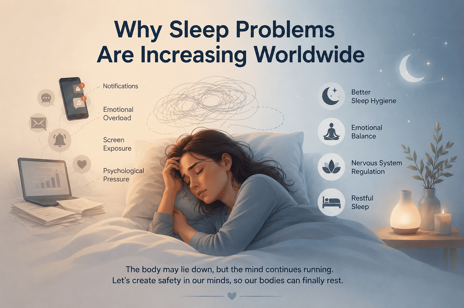 Signs Negative Energy May Be Affecting Your Sleep, Why Sleep Problems Are Increasing Worldwide Sleep has become one of the biggest wellness conversations globally. Recent wellness reports show rapidly increasing search interest around sleep hygiene, emotional stress, circadian rhythm disruption, sleep trackers, and anxiety-related insomnia. Researchers and wellness professionals are noticing a pattern: people are not only sleeping less, they are sleeping with more emotional tension than before, cosmic healing, uma jaria, sleep problems spiritual meaning,negative energy signs,spiritual causes of insomnia,poor sleep energy, restless sleep spiritual meaning,sleep anxiety causes,bad energy affecting sleep,emotional stress and sleep, can negative energy affect sleep,why do I wake up tired spiritually,spiritual reasons for disturbed sleep.